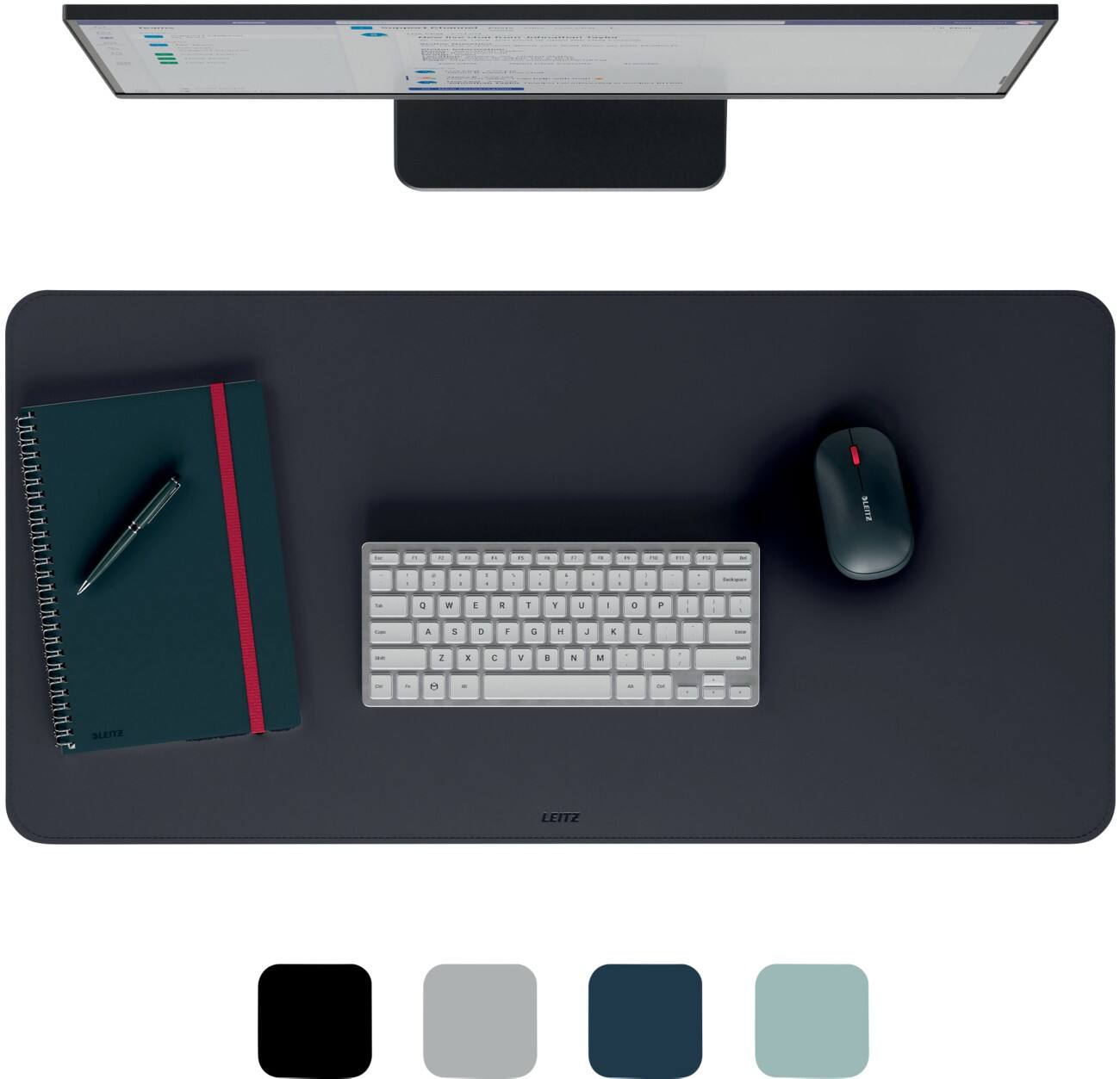 Leitz Large Schreibunterlage 53820095 Schwarz 80 x 40 cm PVC (Polyvinylchlorid) Rollbar