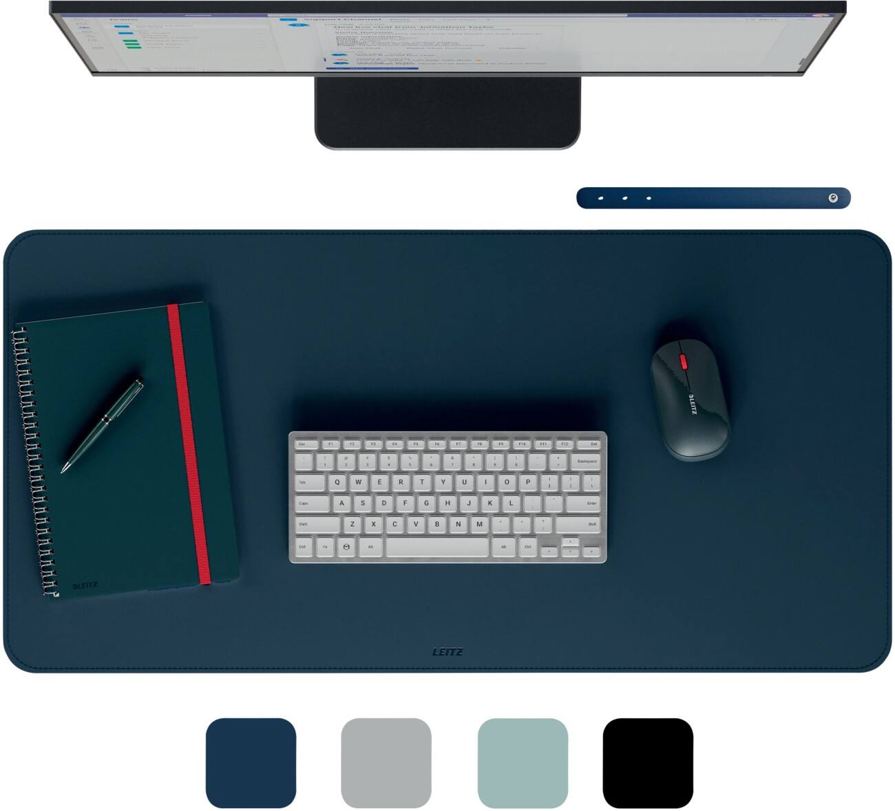 Leitz Large Schreibunterlage 53820068 Dunkelblau 80 x 40 cm PVC (Polyvinylchlorid) Rollbar