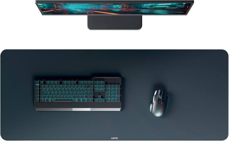 Leitz Extra Große Gaming Schreibunterlage 53840089 Dunkelgrau Matt 100 × 40 cm Rollbar Weiches Polyester