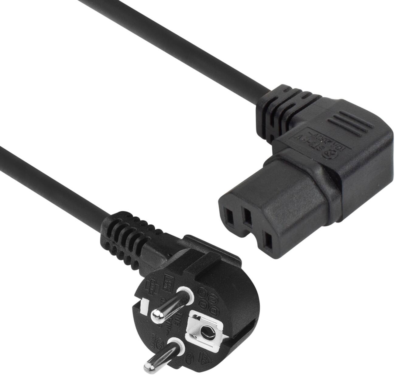 ACT Power CEE 7/7 Stecker C15 Netzkabel 2 m Schwarz