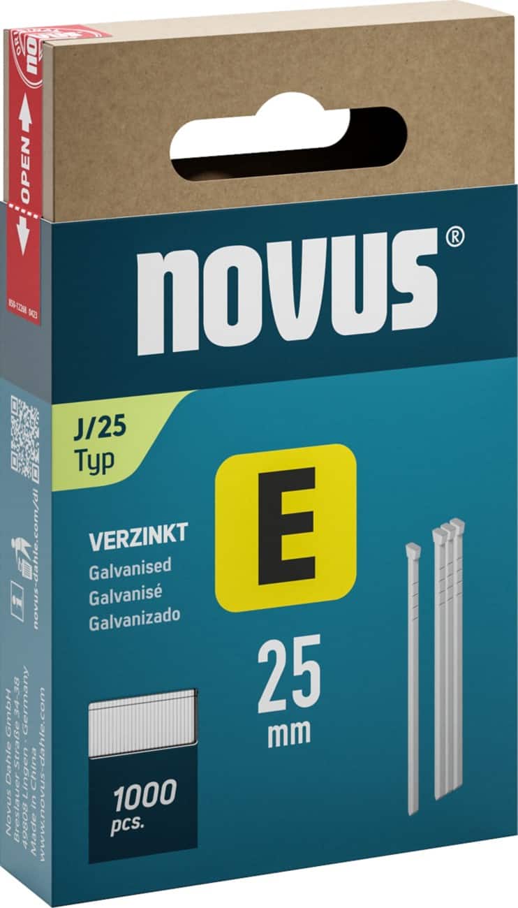 Novus Tackernagel 044-0091 Verzinkter Stahldraht Silbergrau 1000 Stück