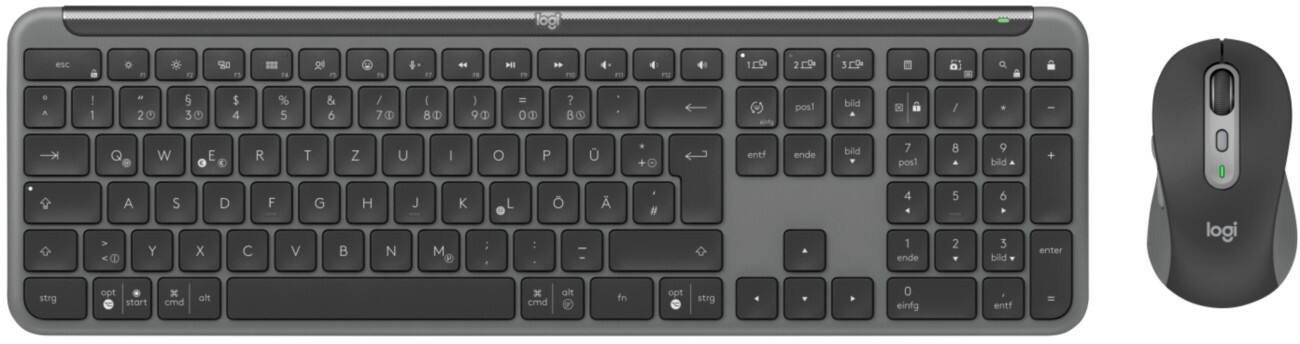 Logitech Signature Slim Combo MK950 Kabellose Tastatur und Maus Graphit 920-012483