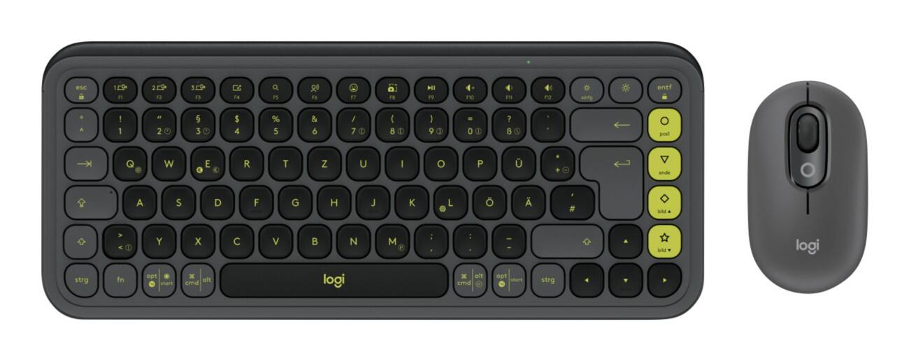 Logitech Pop Icon Combo Kabellose Tastatur und Maus Schwarz 920-013106