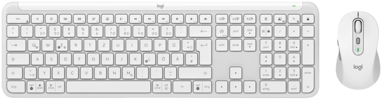 Logitech Signature Slim Combo MK950 Kabellose Tastatur und Maus Weiß 920-012484