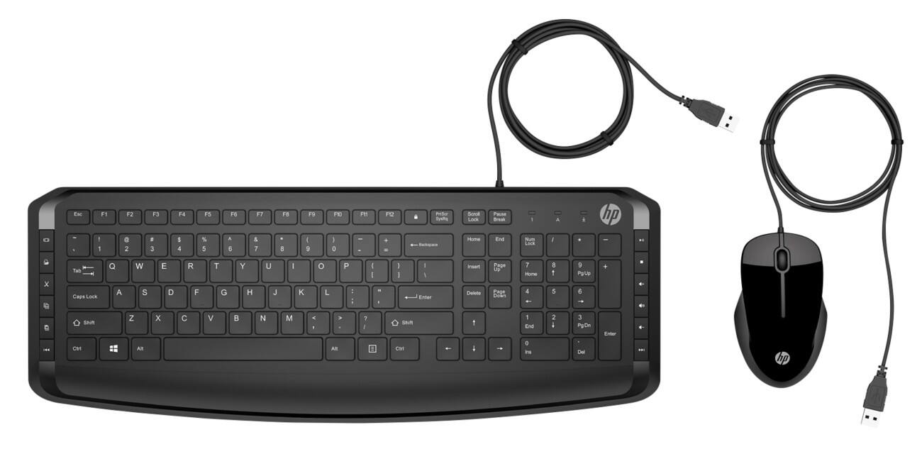 HP Pavillion 200 Kabelgebundenes Tastatur und Maus Set QWERTZ Schwarz