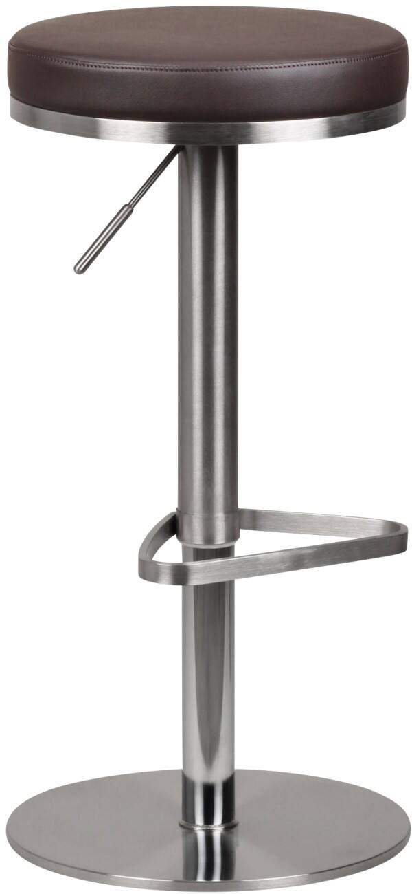 WOHNLING Barhocker Kunstleder Höhenverstellbar Dunkelbraun 110 kg 380 x 380 x 820 mm
