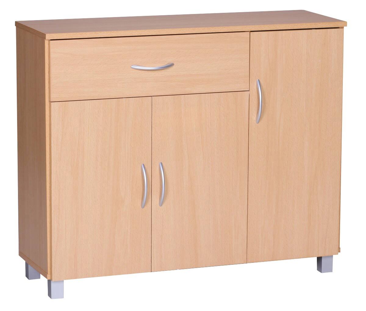 WOHNLING Sideboard Spanplatte 4 900 x 300 x 750 mm Buche Braun