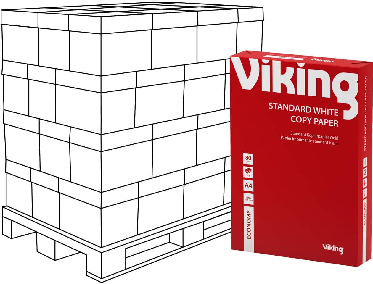 Viking Economy DIN A4 Druckerpapier 80 g/m² Weiß 146 CIE 240 Pack à 500 Blatt