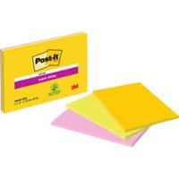 Post-it Super Sticky Haftnotizen 152 x 101 mm Farbig Sortiert Packung mit 3 Blöcken à 45 Blatt