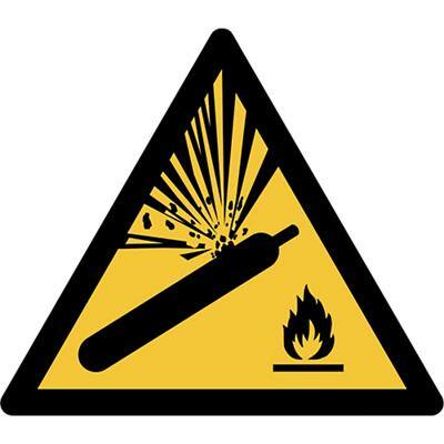 Djois Warnschild Warnung vor Druckgasbehältern Klebstoff, einschraubbar PP (Polypropylen) 15 (B) x 0,14 (H) cm