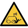 Djois Warnschild Warnung vor Überfahren durch ferngesteuerte Maschinen Klebstoff, einschraubbar PP (Polypropylen) 15 (B) x 0,14 (H) cm