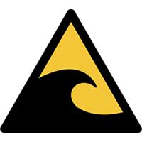 Djois Warnschild Warnung Achtung Tsunami-Gebiet Klebstoff, einschraubbar PP (Polypropylen) 20 (B) x 0,14 (H) cm