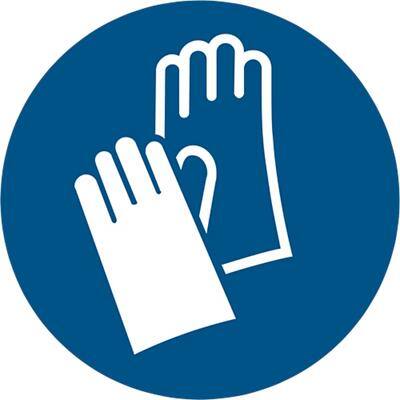 Djois Warnschild Schutzhandschuhe benutzen Klebstoff, einschraubbar PP (Polypropylen) 10 (B) x 0,14 (H) cm