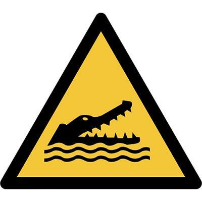 Djois Warnschild Warnung Achtung Krokodile Klebstoff, einschraubbar PP (Polypropylen) 20 (B) x 0,14 (H) cm