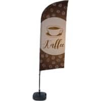 SHOWDOWN Strandflagge Kaffee Windform 330 x 89 cm Einzel Aluminium