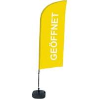 SHOWDOWN Strandflagge Geöffnet Windform Gelb 330 x 89 cm Einzel Aluminium