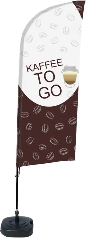SHOWDOWN Kaffee To Go Windform Strandflagge 330 x 89 cm Einseitig Aluminium