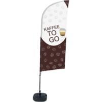 SHOWDOWN Kaffee To Go Windform Strandflagge 330 x 89 cm Einseitig Aluminium