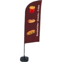 SHOWDOWN Snacks Windform Strandflagge 330 x 89 cm Einseitig Aluminium