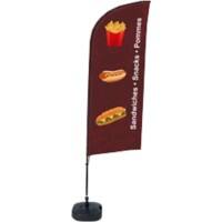 SHOWDOWN Snacks Windform Strandflagge 330 x 89 cm Einseitig Aluminium