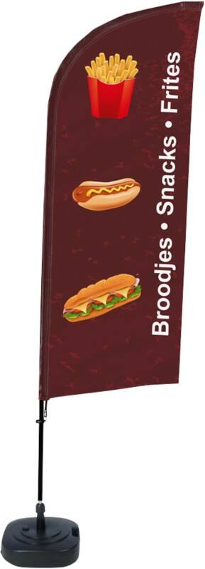SHOWDOWN Snacks Windform Strandflagge 330 x 89 cm Einseitig Aluminium