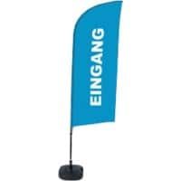 SHOWDOWN Strandflagge Eingang Windform Blau 330 x 89 cm Einzel Aluminium