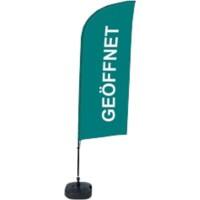SHOWDOWN Geöffnet Windform Strandflagge 330 x 89 cm Einseitig Aluminium