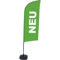 SHOWDOWN Strandflagge Neu Windform Grün 330 x 89 cm Einzel Aluminium