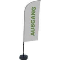 SHOWDOWN Strandflagge Ausgang Windform Grau 330 x 89 cm Einzel Aluminium