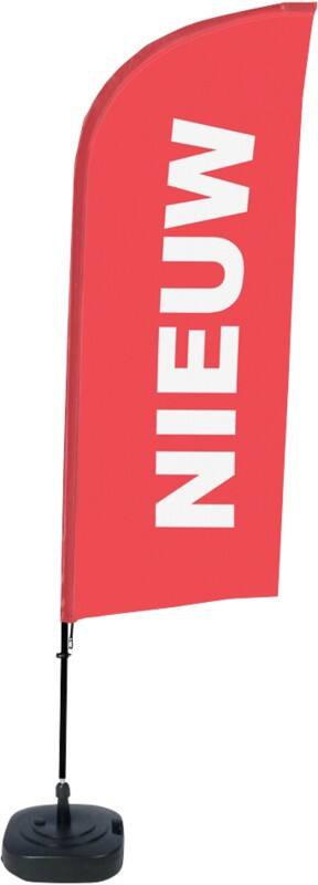 SHOWDOWN Neu Windform Strandflagge 330 x 89 cm Einseitig Aluminium