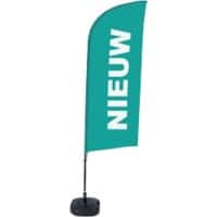 SHOWDOWN Strandflagge Nieuw Windform Türkis 330 x 89 cm Einzel Aluminium