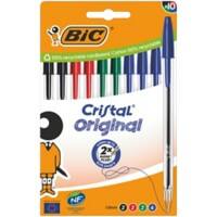 BIC Cristal Original Kugelschreiber Medium 0,4 mm Farbig sortiert 10 Stück