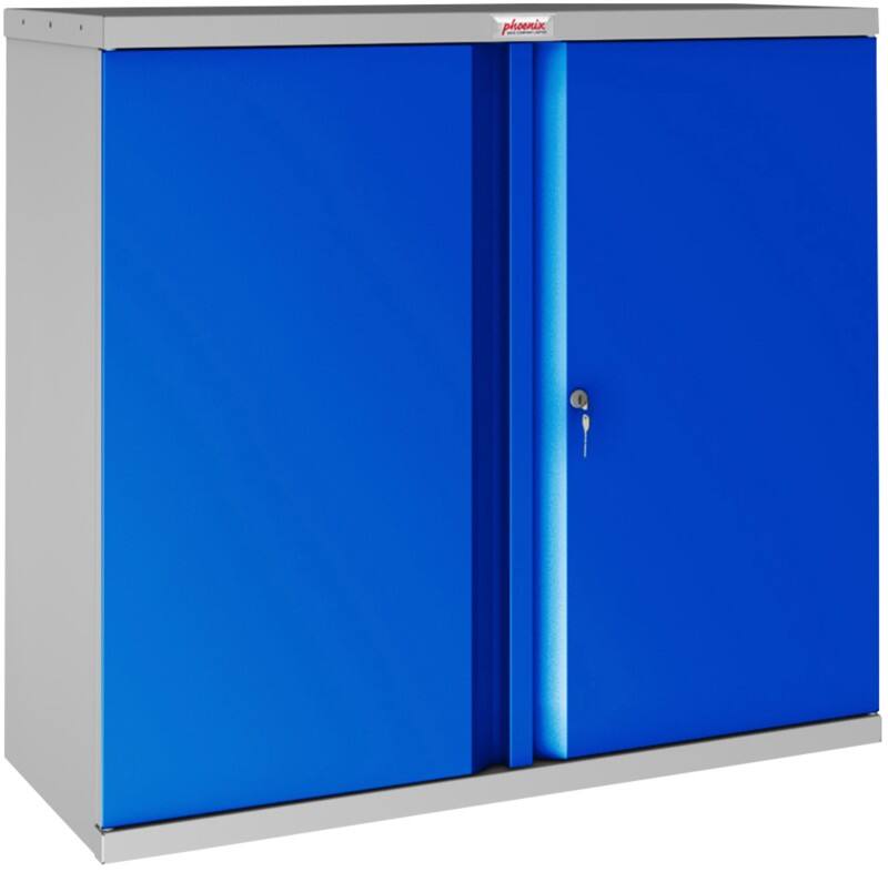 Phoenix SCL Serie Aufbewahrungsschank Stahl 1 Fachboden 915 x 370 x 830 mm Blau, Grau