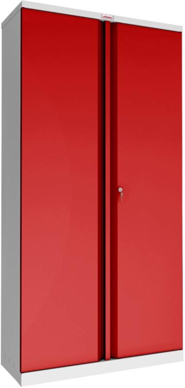 Phoenix SCL Serie Aufbewahrungsschank Stahl 4 Fachböden 915 x 370 x 1.830 mm Grau, Rot
