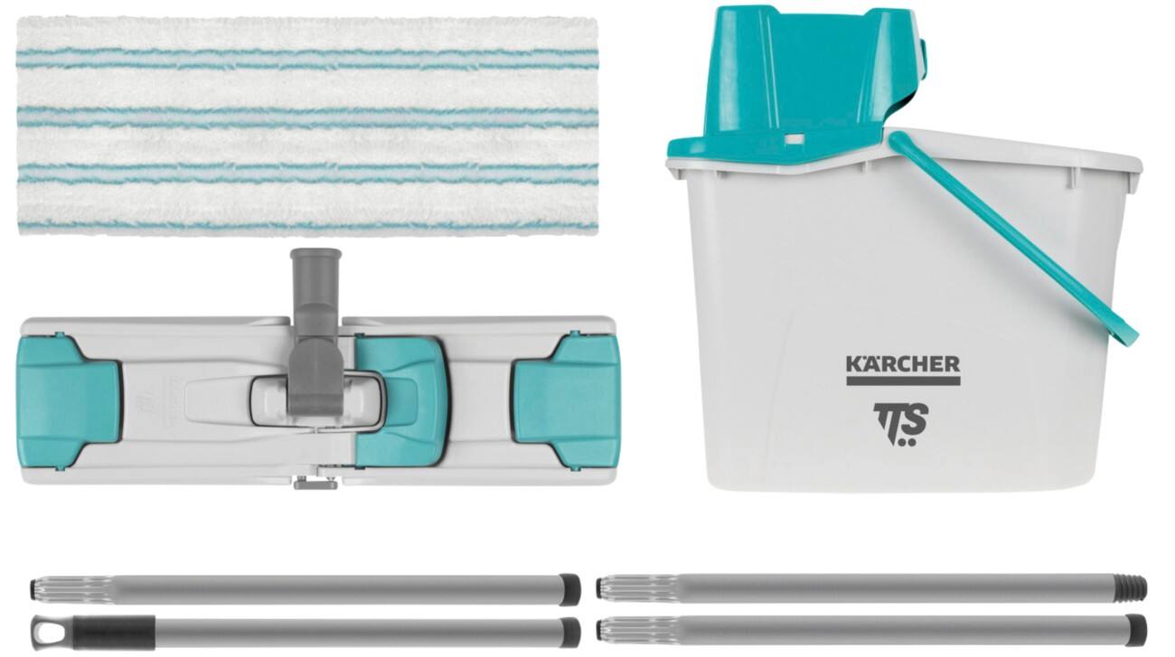 Kärcher Uni Wischmopp-Starterkit 15 x 35 x 140 cm Grau 4 Stück