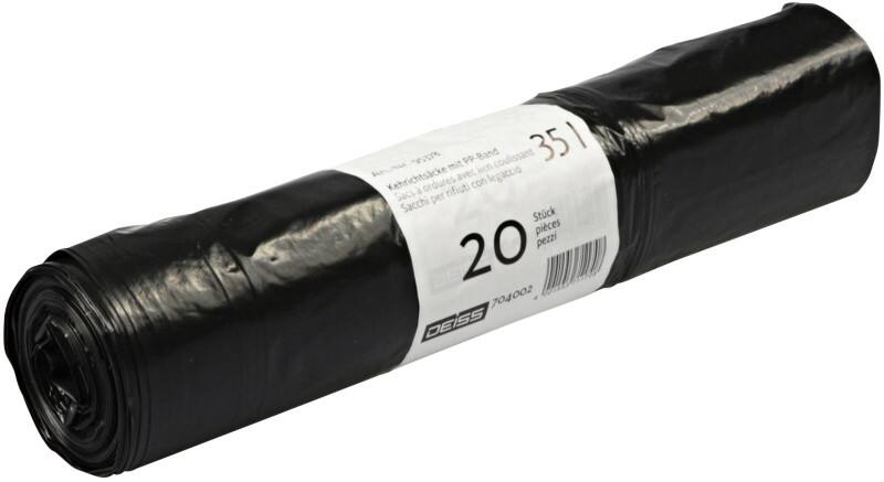 DEISS Abfallsäcke 35 L  Schwarz 20 Stück