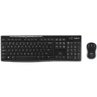 Logitech Tastatur und Maus kabellos Schwarz MK270
