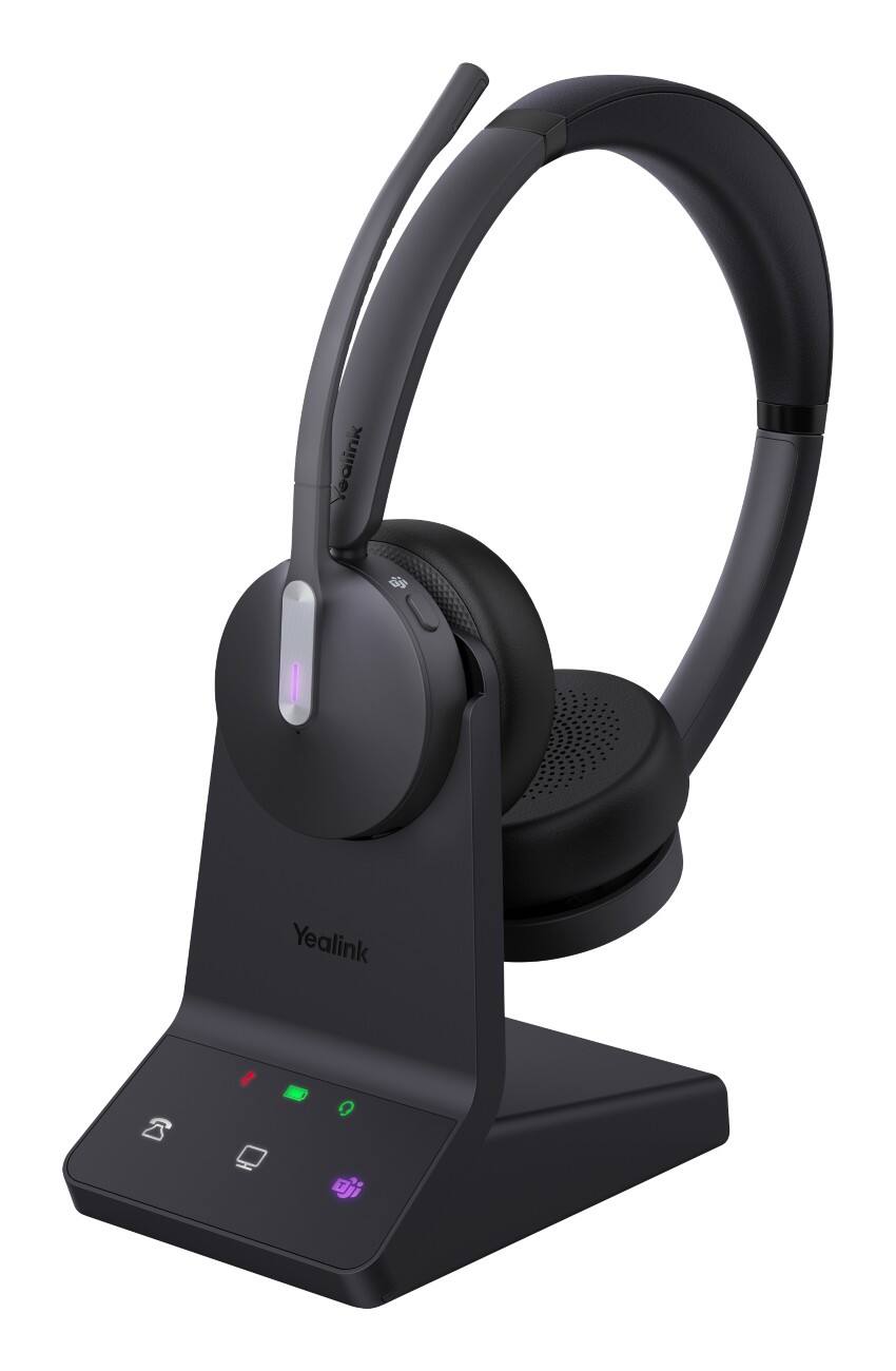Yealink WH64 Dual Teams Kabelloses Headset mit Kopfbügel Geräuschunterdrückung Mikrofon Stereo Schwarz