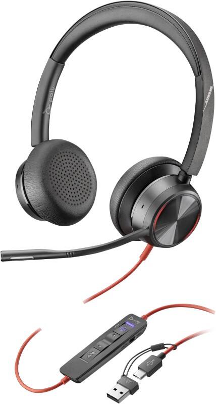 poly Blackwire 8225 Verkabelt Headset Kopfbügel USB-C, USB Noise Cancelling Microphone Mit Mikrofon Stereo