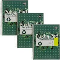 Pukka Notizbuch DIN A4 Liniert Doppeldraht Seitlich gebunden Karton Hardback Grün Gelocht  110 Seiten 3 Stück à 110 Blatt