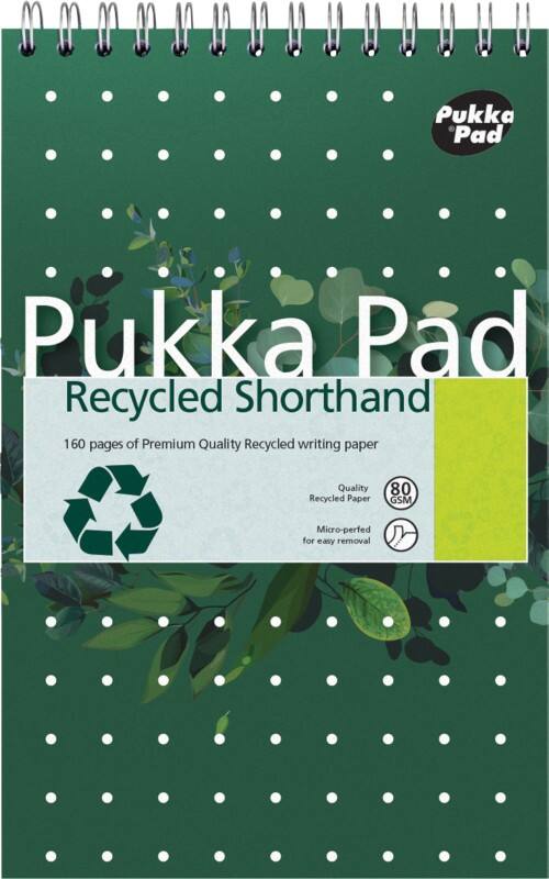 Pukka Notizblock DIN A5 Liniert Doppeldraht Oben gebunden Karton Hardback Grün Gelocht 160 Seiten 3 Stück à 160 Blatt