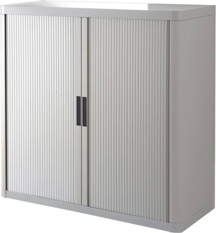 Paperflow Easy Office Rolladenschrank PS (Polystyrol), Stahl 2 Fachböden abschließbar 1.100 x 415 x 1.040 mm Grau