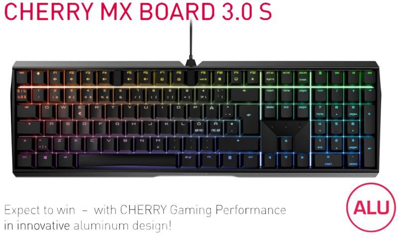 CHERRY Kabelgebundene Tastatur MX 3.0S RGB QWERTZ Schwarz