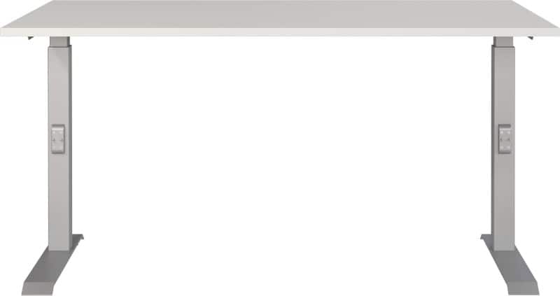 GERMANIA AGENDA Höhenverstellbarer Schreibtisch Lichtgrau 1.400 (B) x 800 (T) x 910 (H) mm