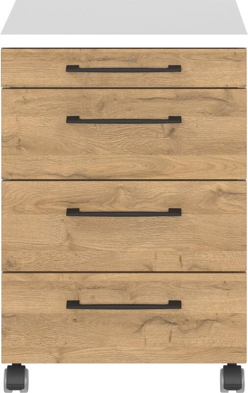 GERMANIA PROFI 2.0 Rollcontainer 4 Schubladen 420 x 490 x 610 mm Eiche