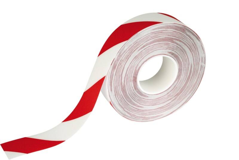 DURABLE Bodenmarkierungsband DURALINE Rot, Weiß 50 mm (B) x 30 m (L) PVC (Polyvinylchlorid)