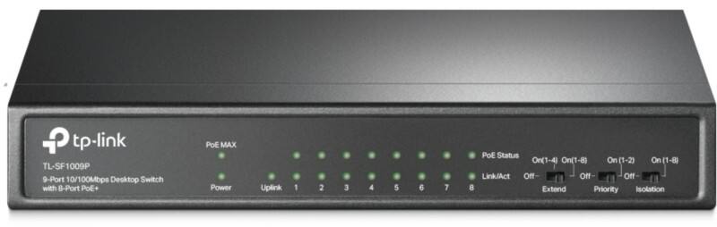 TP-Link 9-Port 10/100Mbps Desktop Switch mit 8-Port PoE+