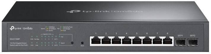 TP-LINK Omada 10-Port Gigabit Smart Switch mit 8-Port PoE+ TL-SG2210MP