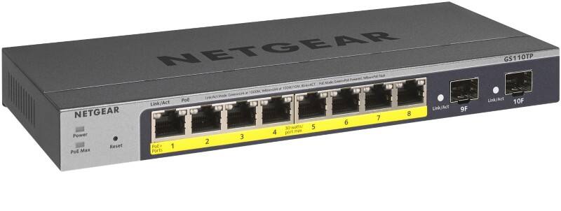NETGEAR Switch GS110TP Managed L2/L3/L4 Gigabit Ethernet (10/100/1000) Power over Ethernet (PoE) Grau