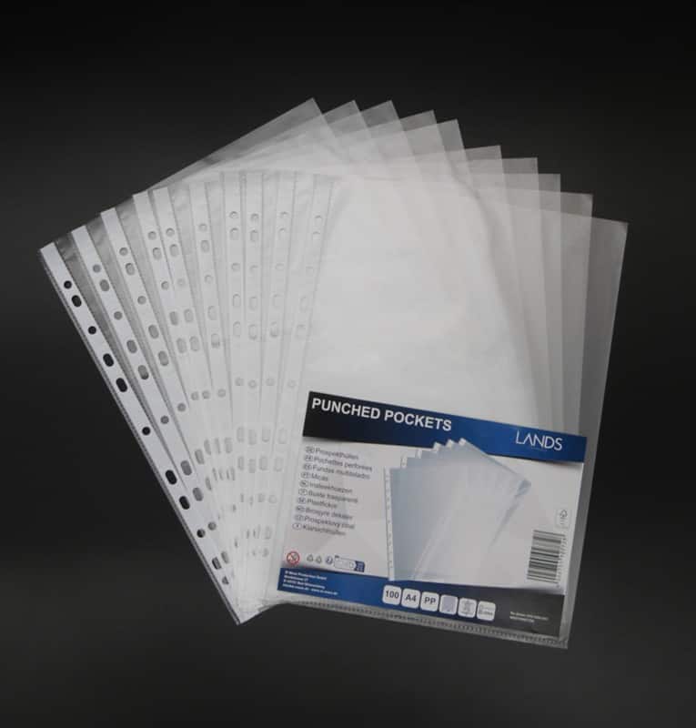 Klarsichthüllen  DIN A4 Texturiert Transparent 50 Mikron PP (Polypropylen) 100 Stück